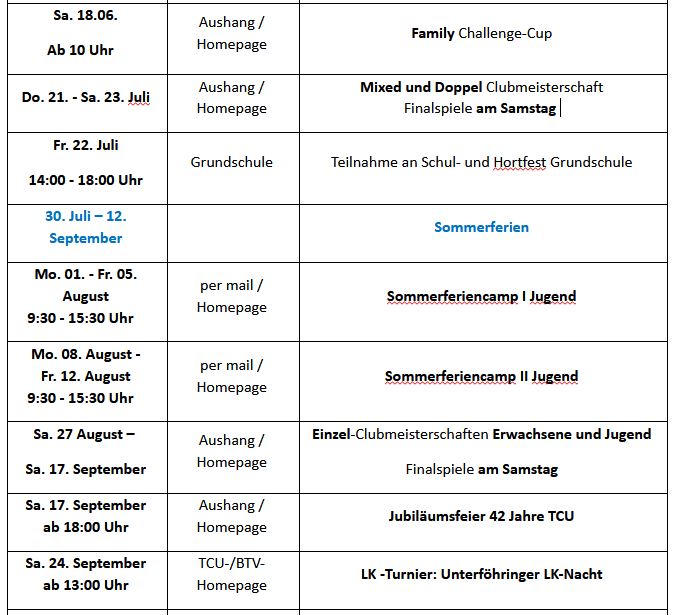 Veranstaltungskalender 2022